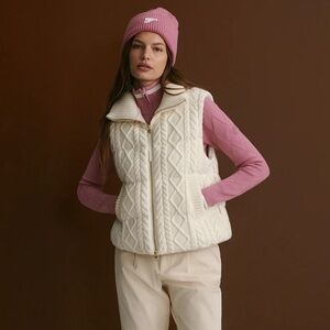 NWT Varley Alpine Collection Irina Cableknit Gilet Vest - Size Small